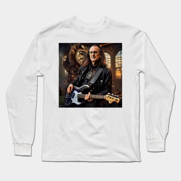 Geddy Lee Rush Time Stand Still Steampunk Long Sleeve T-Shirt by IconsPopArt